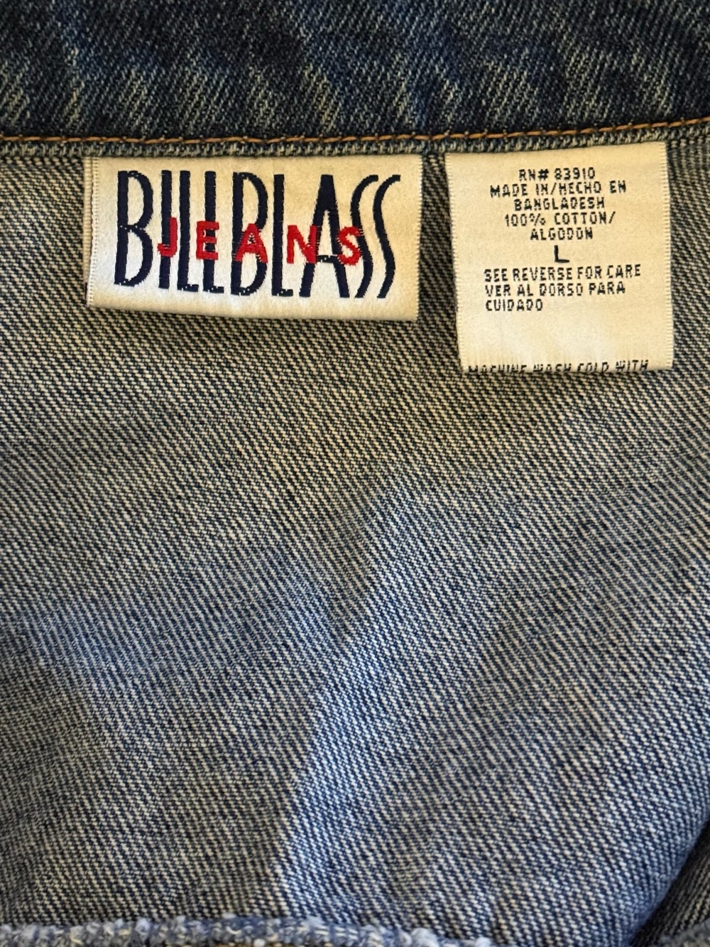 Classic vintage denim jacket by Bill Blass, size L, oversized style - Picture 6 of 6
